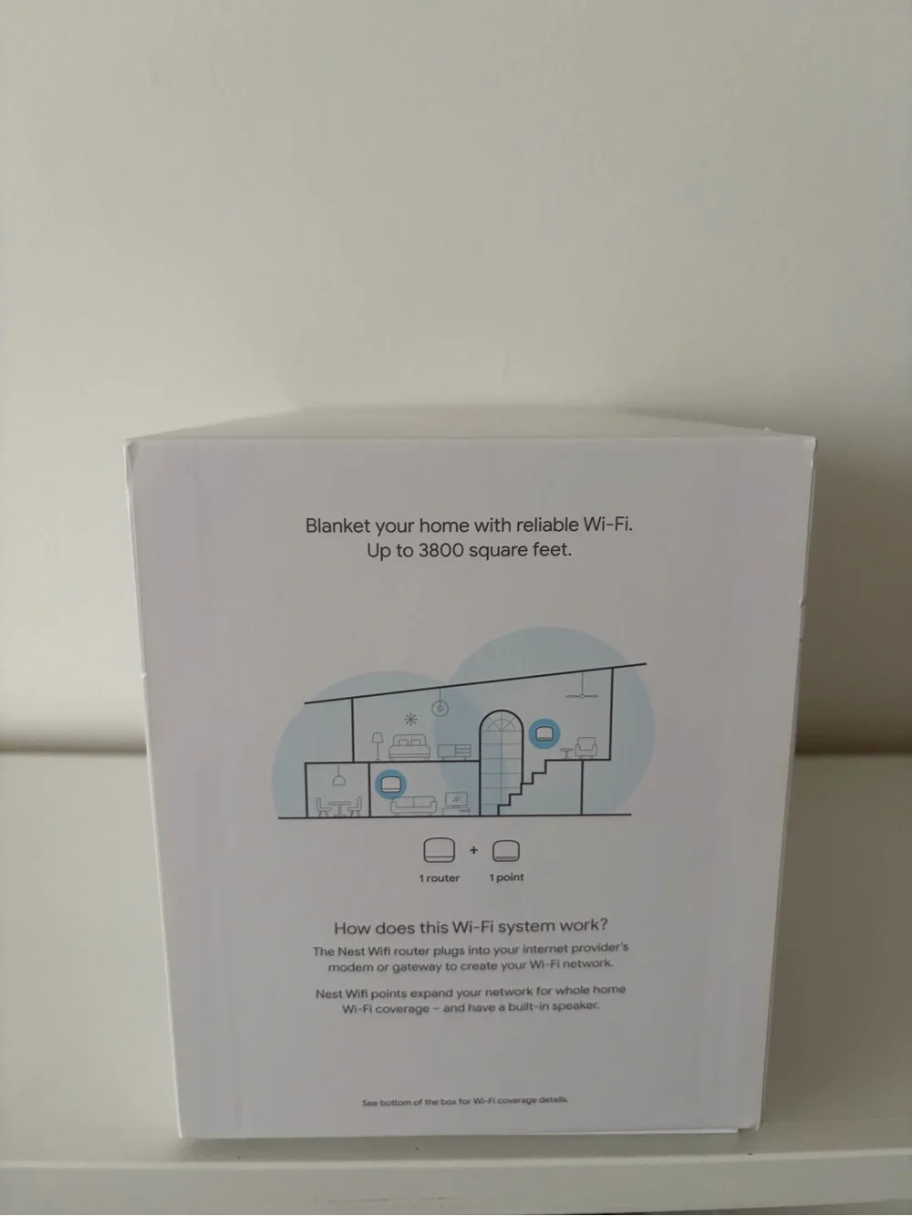 Google Nest WiFi AC2200 Mesh Router H2D + Point H2E in Snow White